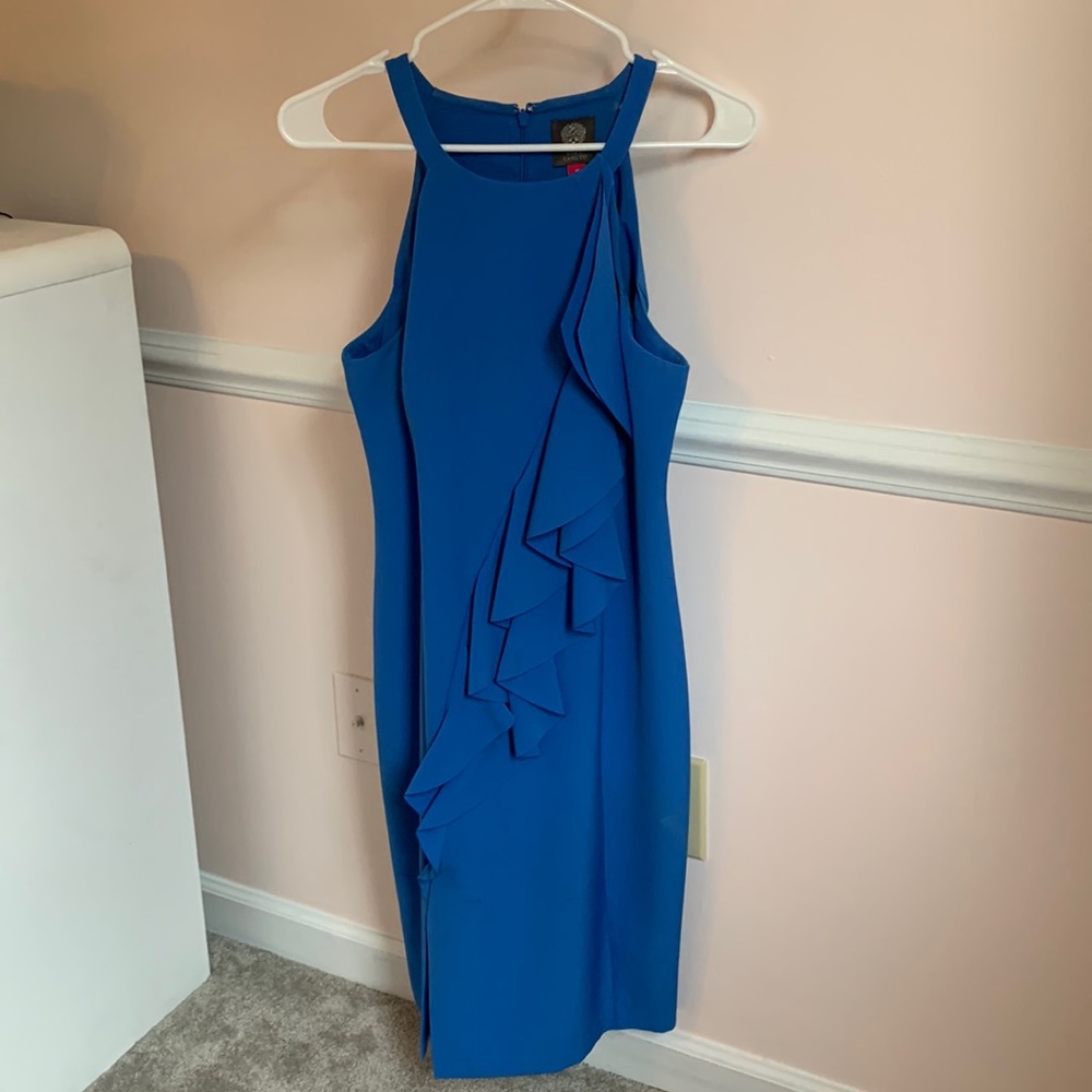 Vince Camuto Halter Neck Laguna Crepe Body-Con Dress